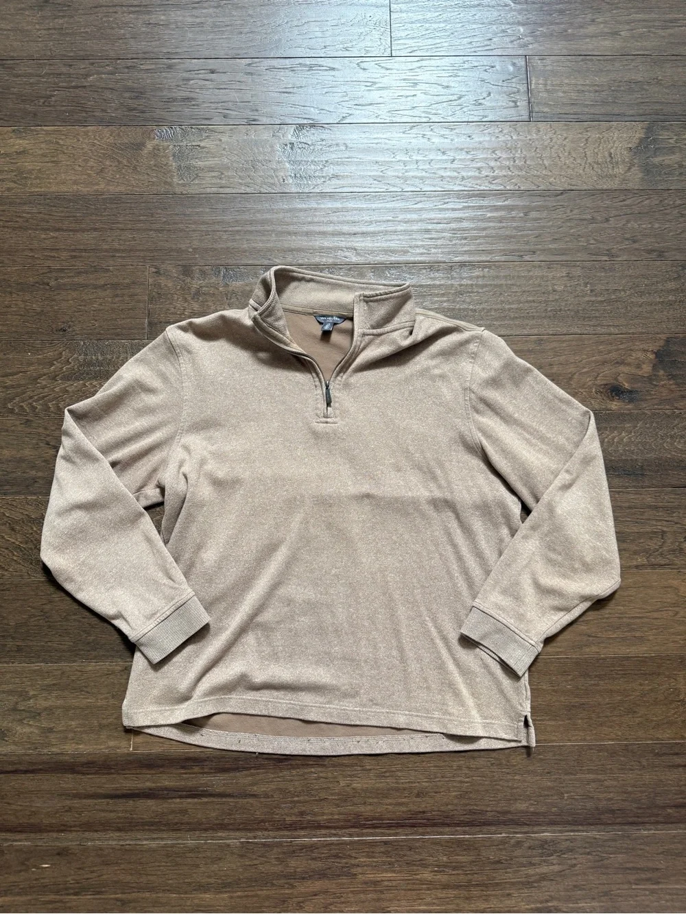 Van Heusen Men's Light Brown Quarter Zip Sweater